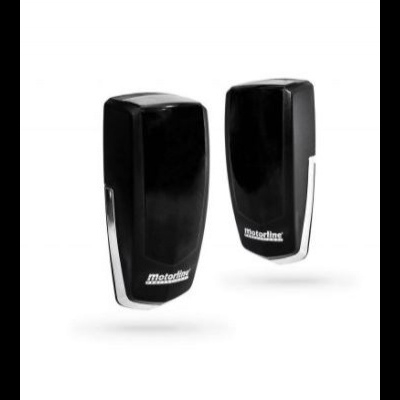 Dois sensores pretos Motorline com contornos prateados sobre fundo branco