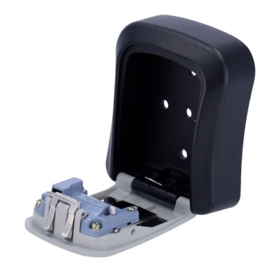 Suporte de parede para controlo remoto em plástico preto e cinza