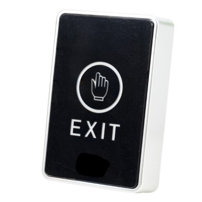 Botão preto com ícone de mão e texto EXIT