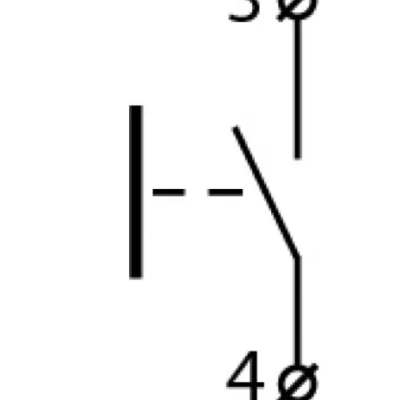 Diagrama elétrico com símbolos de chave e números 3 e 4.