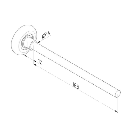 Desenho técnico de tubo cilíndrico com medidas detalhadas