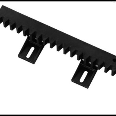 Régua dentada preta metálica com abas de fixação