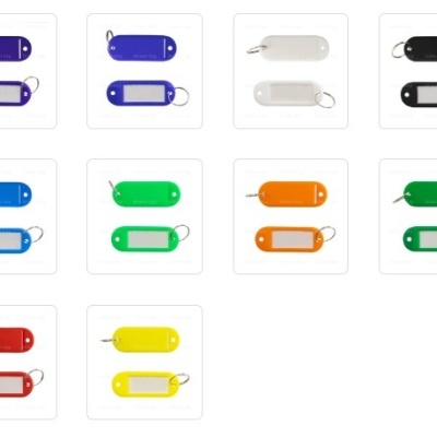 Etiquetas para chaves coloridas com argola metálica