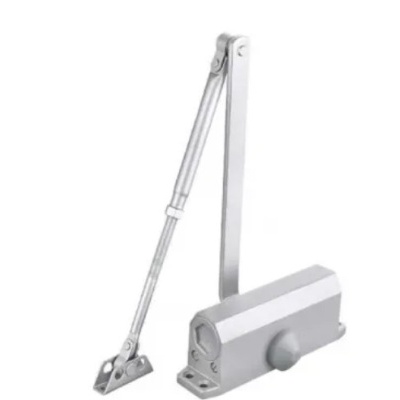 Mola hidráulica para porta cinzenta com braço articulado