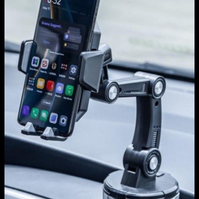 Suporte de telemóvel para carro com smartphone preto instalado