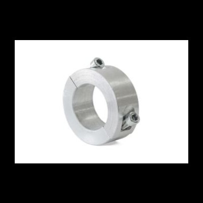 Colar de aperto metálico cilíndrico prateado com parafusos