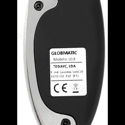 Abridor de corte preto e prata com etiqueta branca GLOBMATIC Modelo LEO