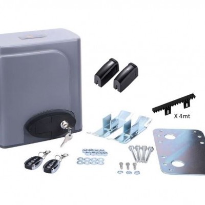 Kit motor para portão deslizante com controles remotos e peças de montagem