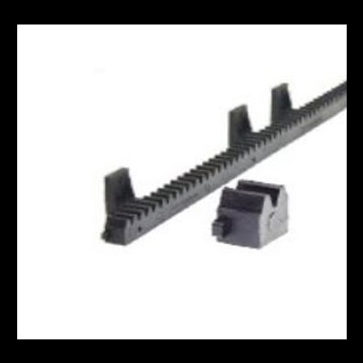 Cremalheira e pinhão pretos com dentes