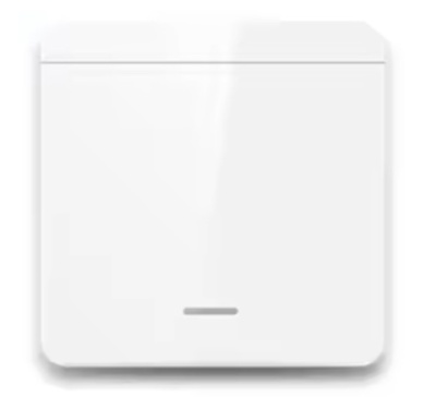 Caixa quadrada branca com entalhe horizontal