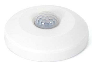 Sensor de movimento redondo branco com lente texturizada