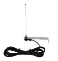 Antena de interior com cabo preto e haste metálica