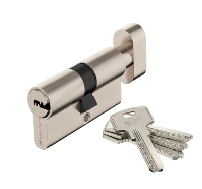 Cilindro de fechadura metálico com quatro chaves