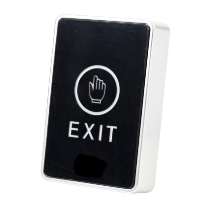 Botão preto com ícone de mão e texto EXIT