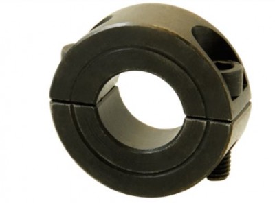 Abraçadeira metálica preta circular com parafuso de aperto