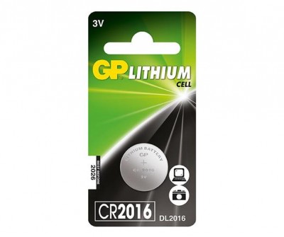 Bateria GP Lithium CR2016 embalagem verde e preta