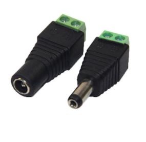 Adaptadores de conector elétrico preto com terminais verdes