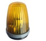 Luz de sinalização amarela translúcida com base preta