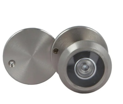 Olho mágico de porta metálico com lente circular