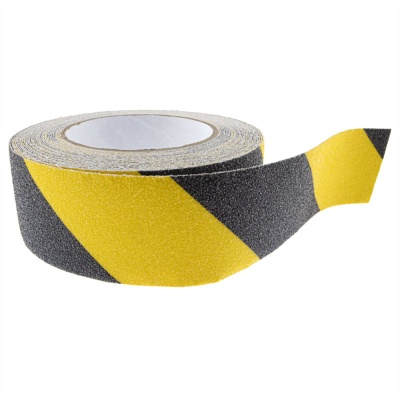 Fita antiderrapante com riscas amarelas e pretas