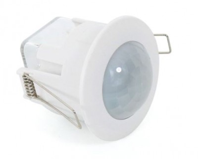Sensor de movimento embutido para teto branco com lente facetada
