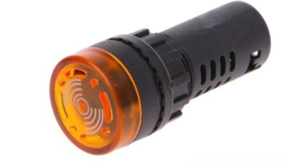 Sensor ou botão indicador preto com tampa laranja translúcida