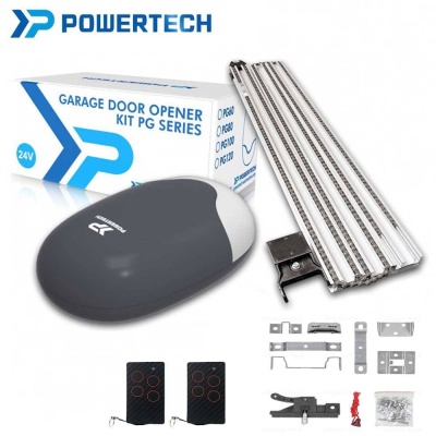 Kit de abertura de porta de garagem POWERTECH com controlo remoto e acessórios