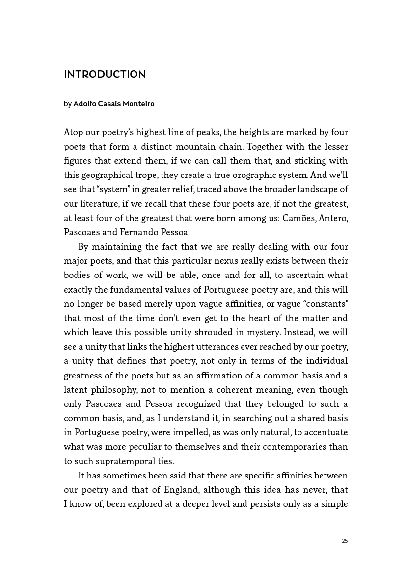 First Anthology Página de livro com texto em português sobre poesia