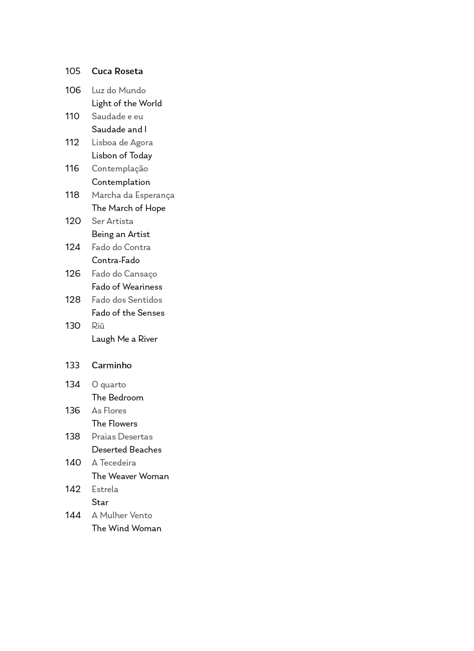 My Verse, My Voice List of titles with numbers in black and grey text on white background