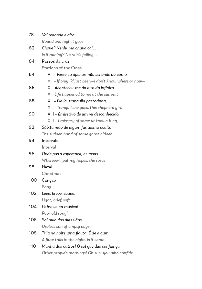 First Anthology Página de livro com texto em português e inglês