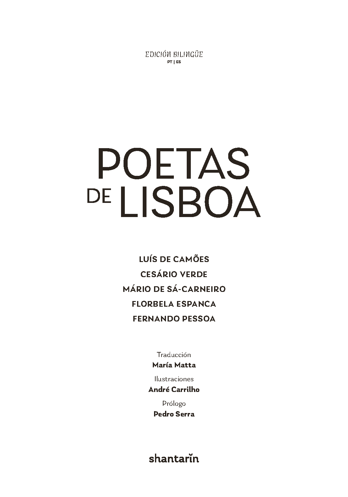 Poetas de Lisboa. Camões, Cesário, Sá-Carneiro, Florbela, Pessoa Página de livro com título 'POETAS DE LISBOA' e nomes de poetas