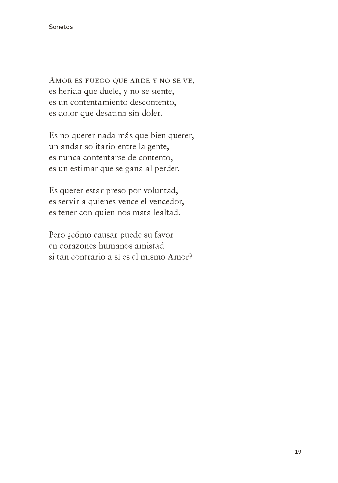 Poetas de Lisboa. Camões, Cesário, Sá-Carneiro, Florbela, Pessoa Página de livro com poema em espanhol e número de página 19