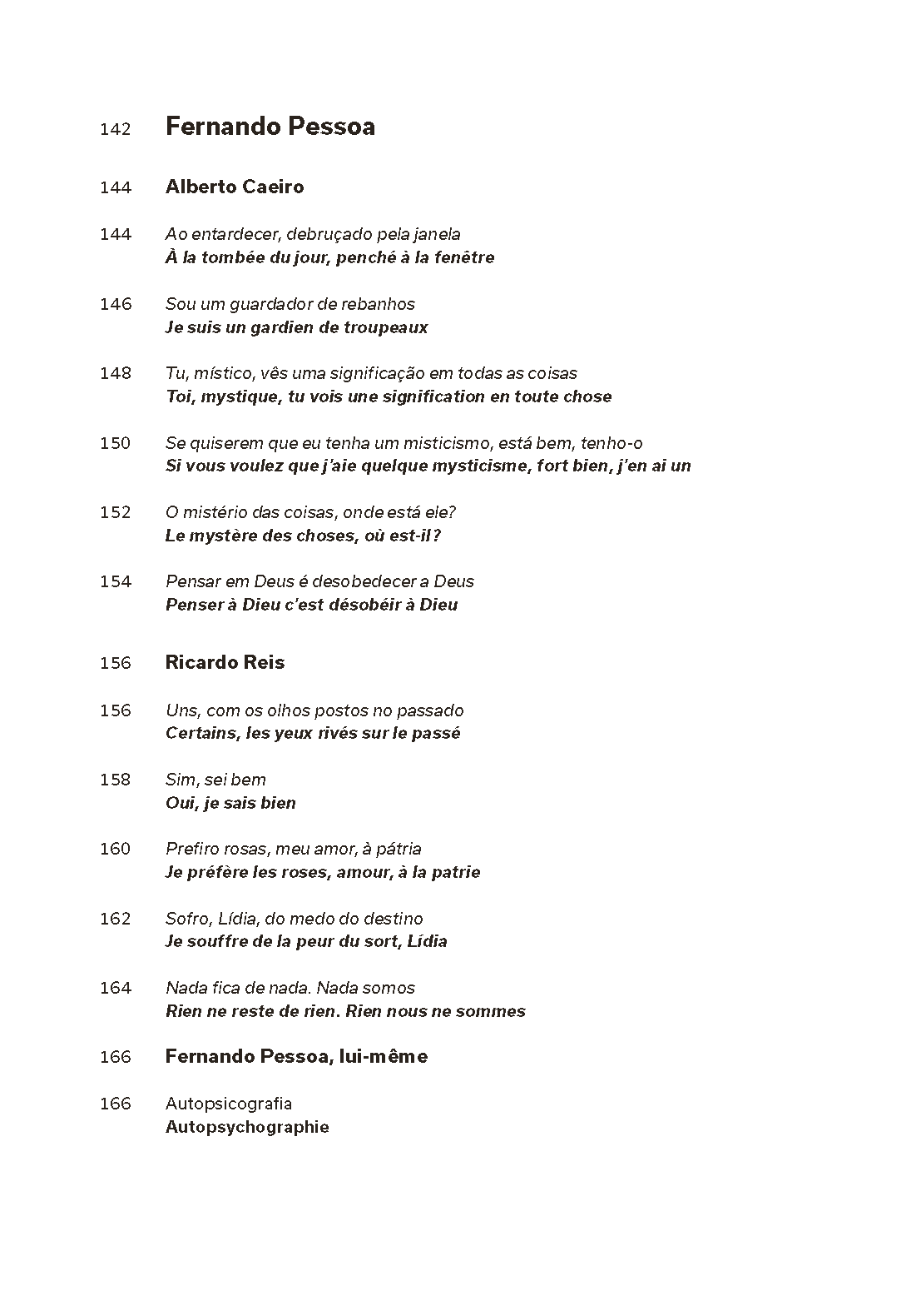 Poètes de Lisbonne. Camões, Cesário, Sá-Carneiro, Florbela, Pessoa Página de livro com texto em português e francês sobre fundo branco