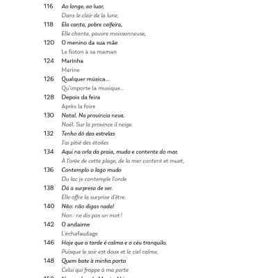 Página branca com texto impresso em preto em português e francês.