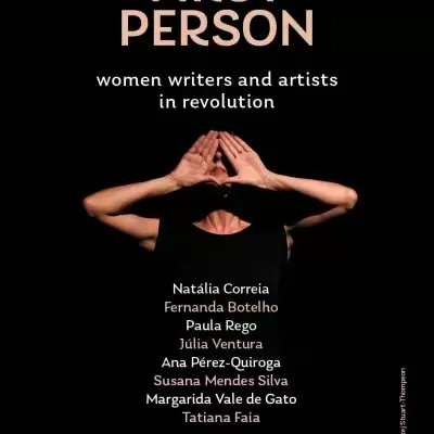 Book cover of First Person with crossed arms