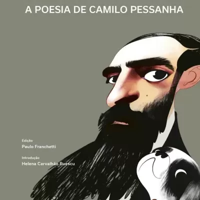 Cover of Clepsydra: A Poesia de Camilo Pessanha, featuring an illustrated portrait of the poet