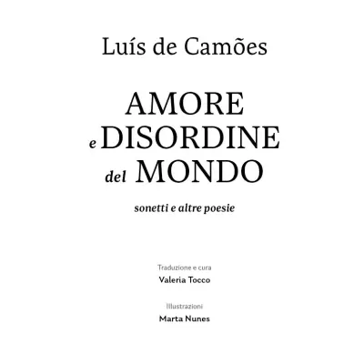 Title page of a book with text in Portuguese and Italian, listing author Luís de Camões and contributors Valeria Tocco and Marta Nunes.