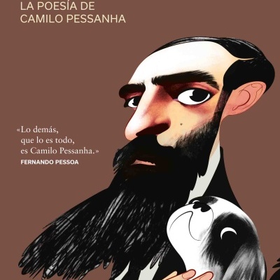 Capa de livro CLEPSYDRA com ilustração de homem com barba e cão