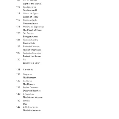 List of titles with numbers in black and grey text on white background