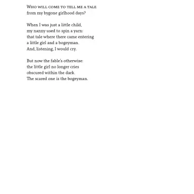 Page of text from a book with a poem titled FIRST PERSON