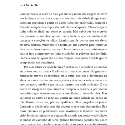 Page of text titled PREFÁCIO by A Garota Não in Portuguese with narrative passage