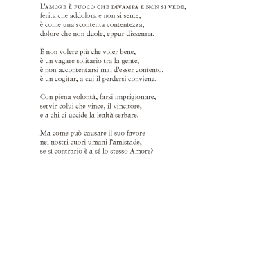 Página de livro com poema em italiano intitulado Sonetti e número da página 17.