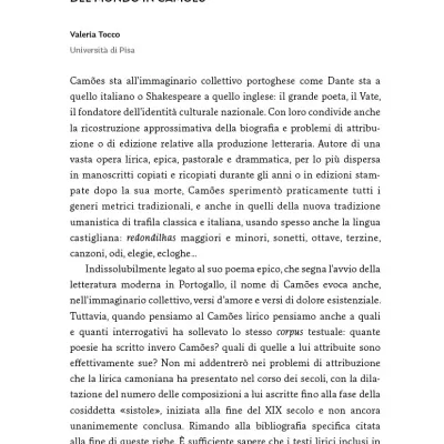 Página de texto académico com título, autor e conteúdo em português e italiano