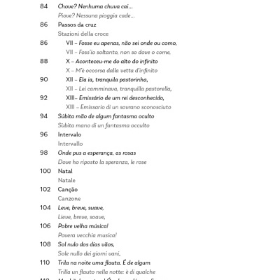 Página com texto impresso em várias línguas e números de 80 a 112