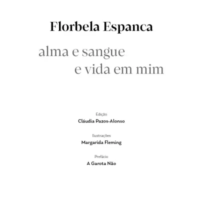 Book title page with Portuguese text and author info on white background