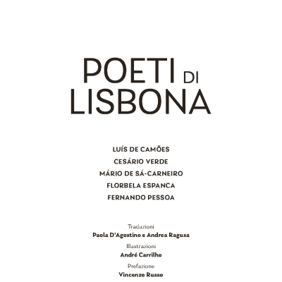 Capa de livro com título POETI DI LISBONA e nomes de vários poetas