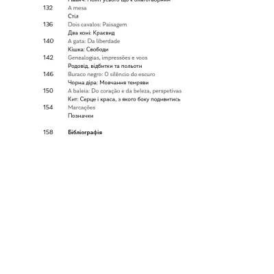 Page with multilingual list of numbered titles and headings