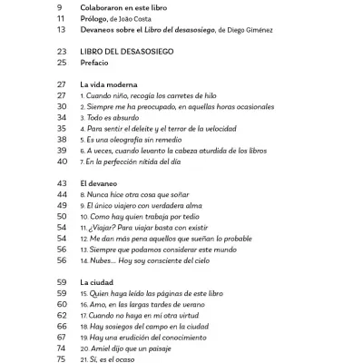 Book contents page titled ÍNDICE with chapter titles and page numbers in Spanish