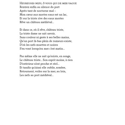 Página de livro com poema em francês e número de página 53