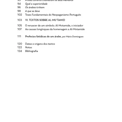 Table of contents page with sections and titles in Portuguese
